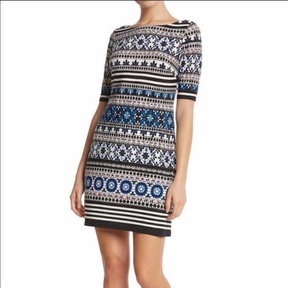Eliza J Sheath Mini All over print dress NWT sz14P